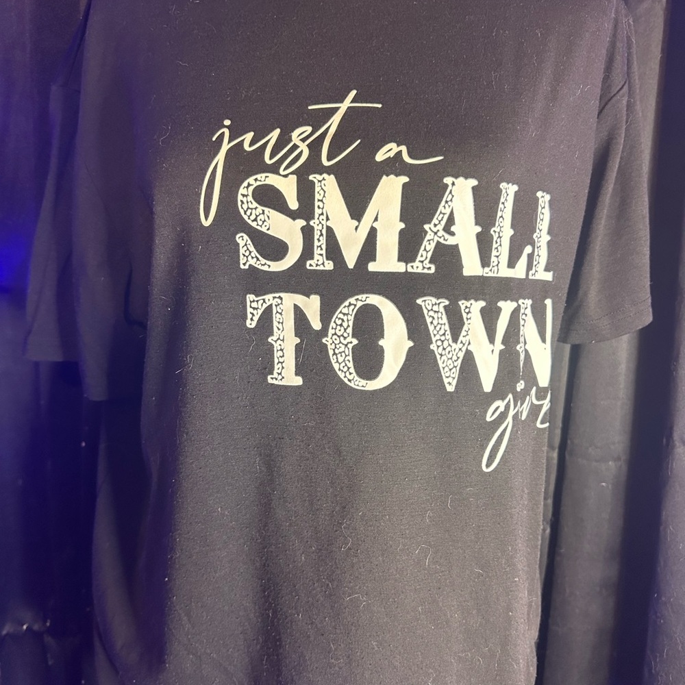 SHEIN Black 'Just a Small Town Girl' Tee